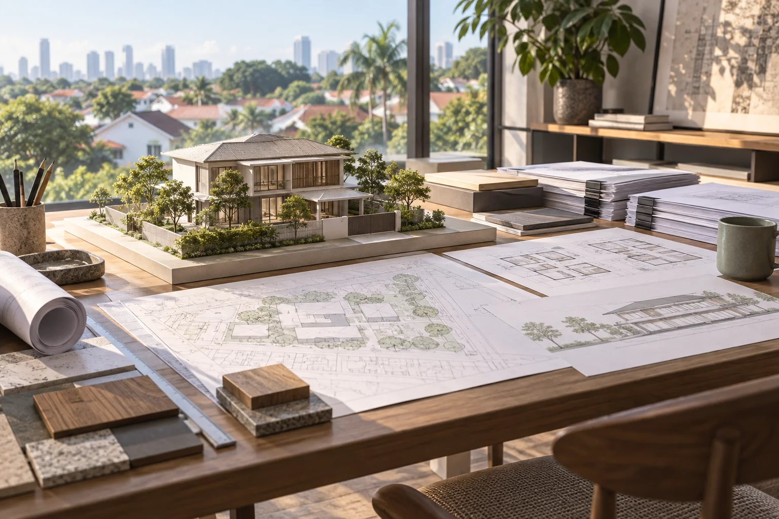 House model and drawings prepared for a planning submission