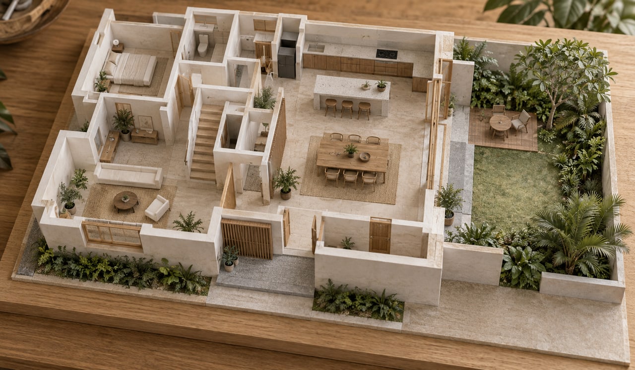 When A&A Is the Smarter Choice for a Landed Home 1 Cutaway house model showing a targeted kitchen and dining connection to the garden